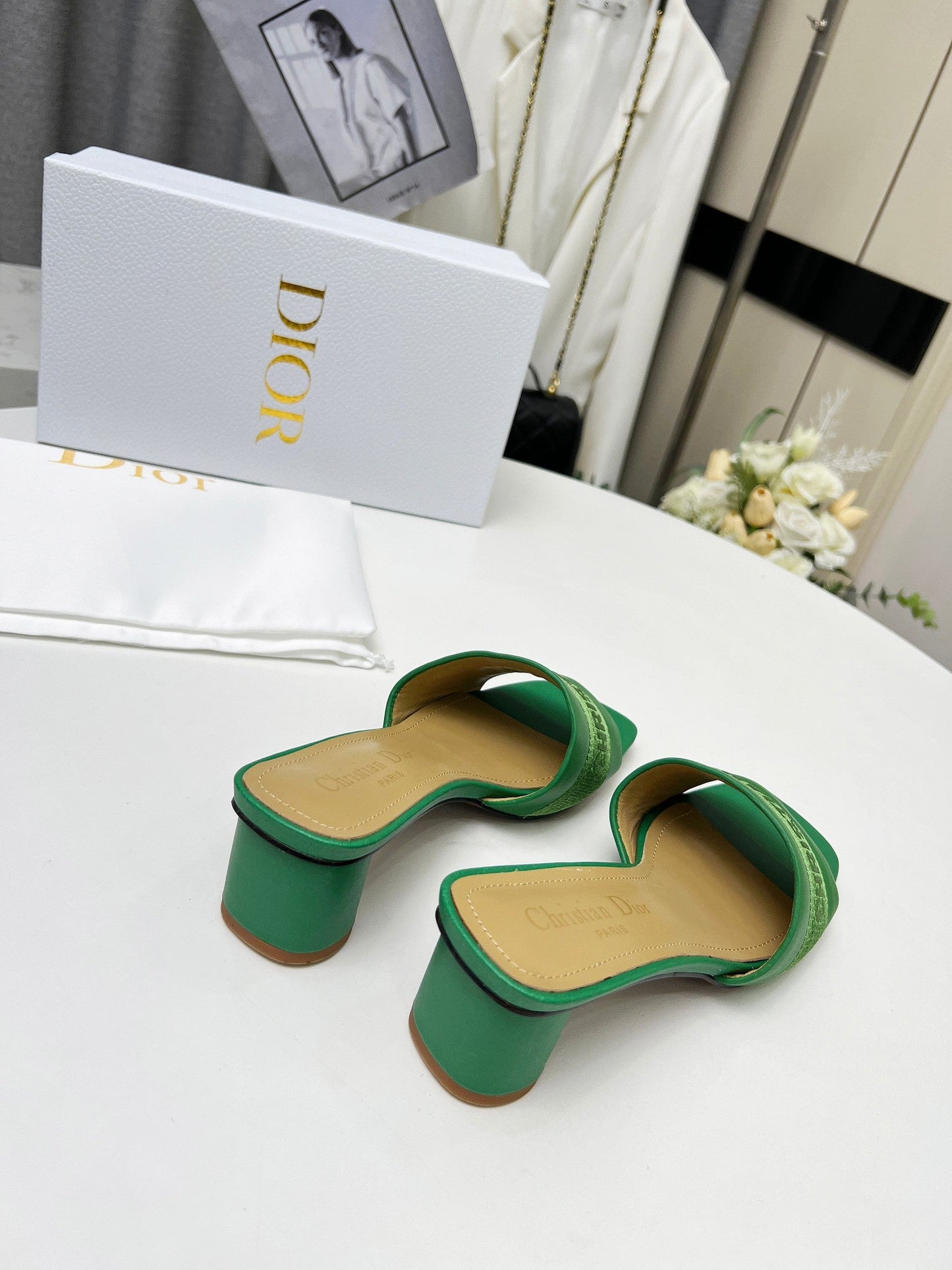 DIOR dway 45 green canvas calfskin