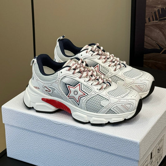 DIOR Chrono Sneaker White Mix Red Mesh Fabric 992629