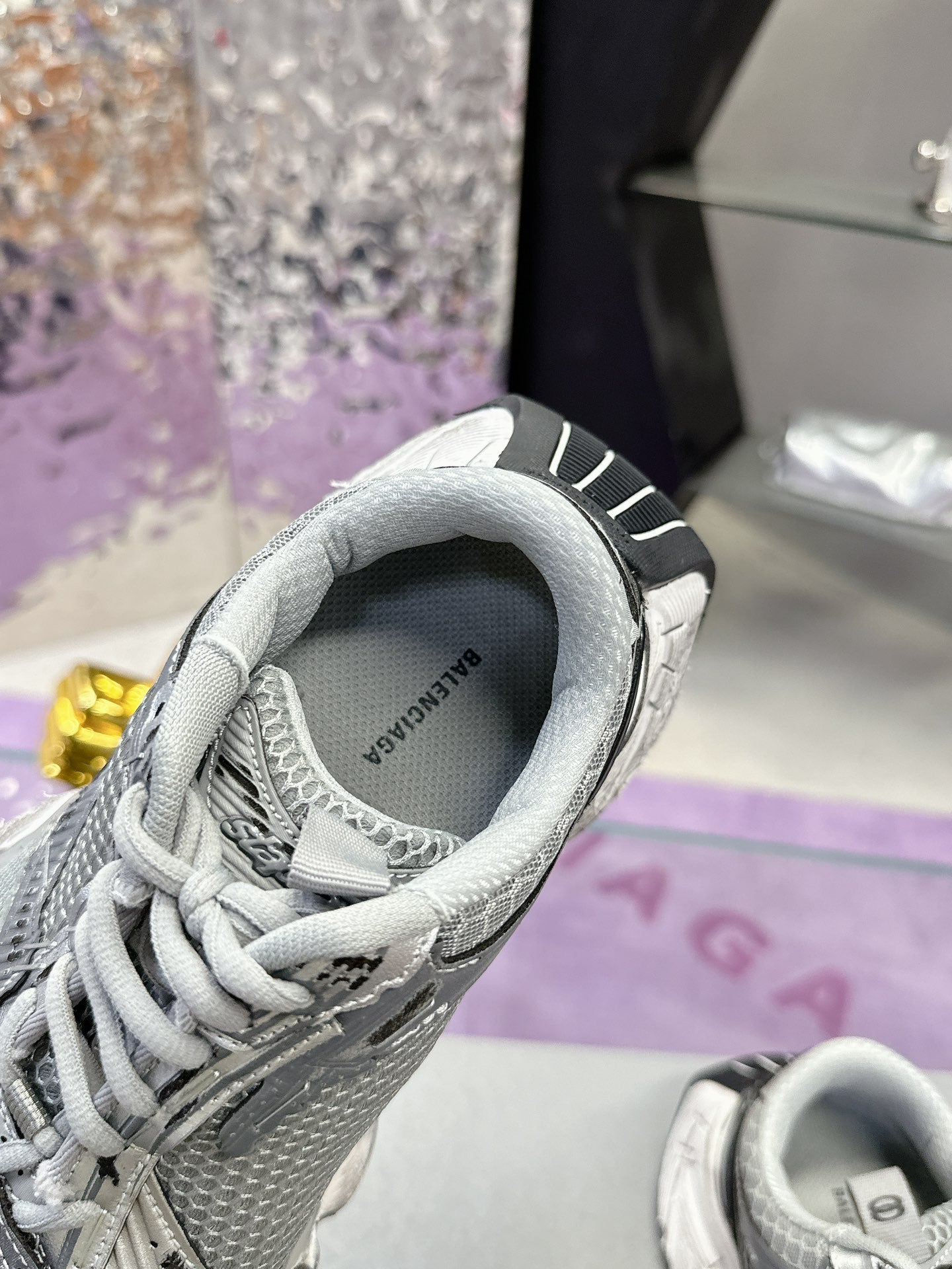 Balanciaga STAPLER SNEAKER IN GRAY POLYURETHANE AND POLYESTER