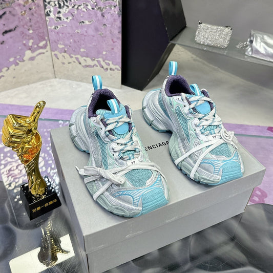 Balanciaga 3XL SNEAKER IN LIGHT BLUE, WHITE AND PURPLE MESH AND POLYURETHANE