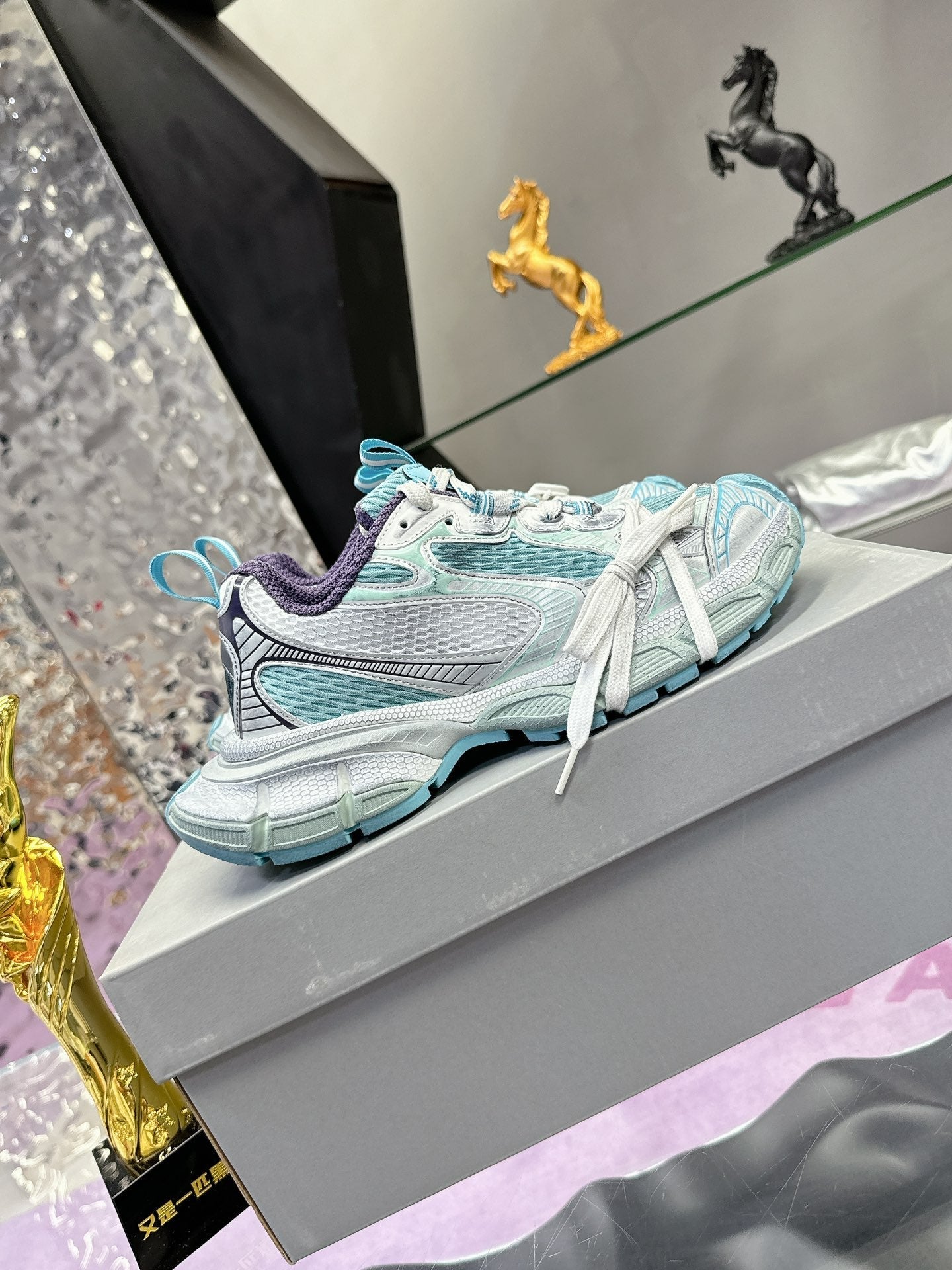 Balanciaga 3XL SNEAKER IN LIGHT BLUE, WHITE AND PURPLE MESH AND POLYURETHANE