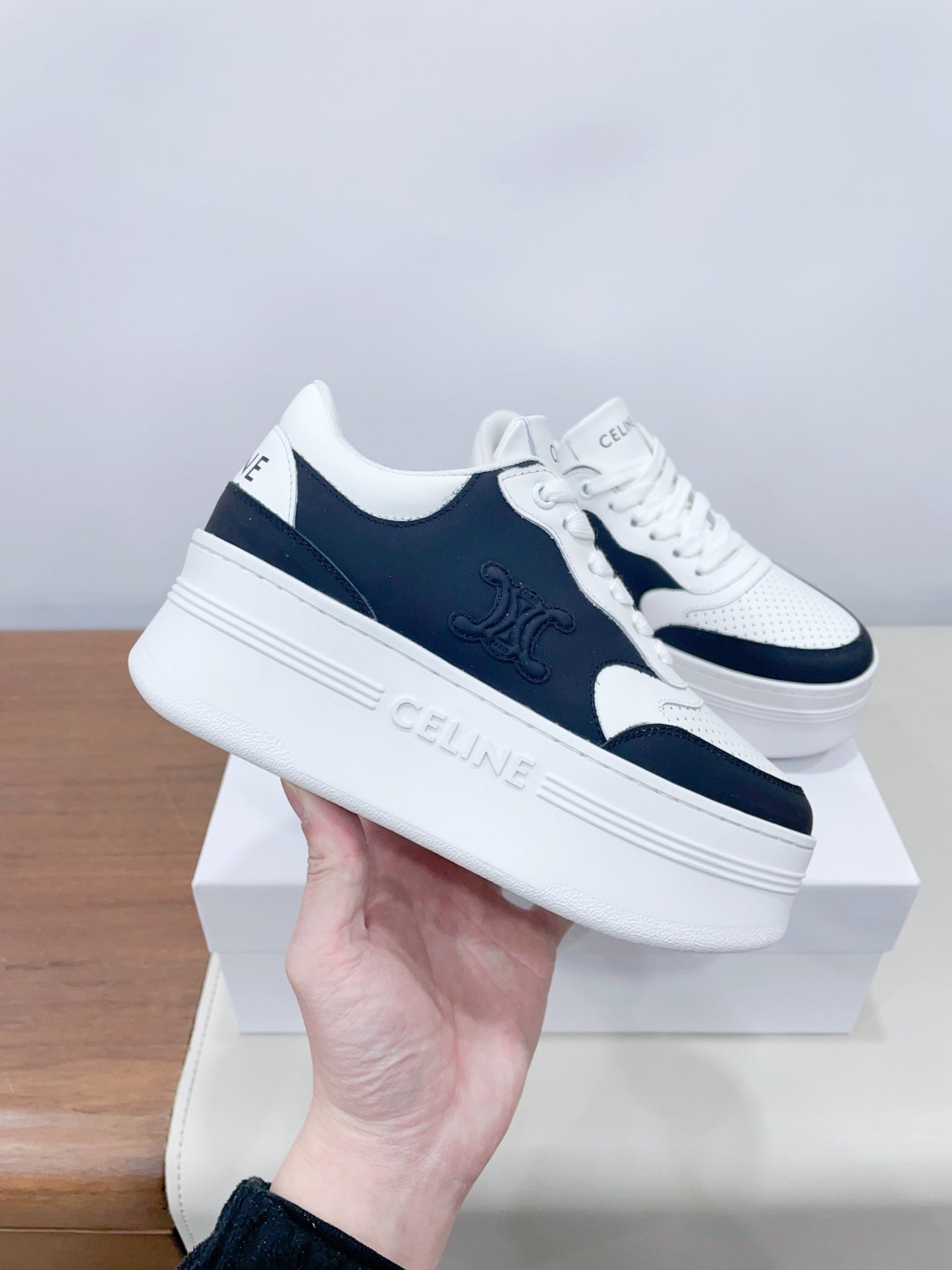 Celine CELINE 25C Block Sneaker Black mix White Calfskin 231998