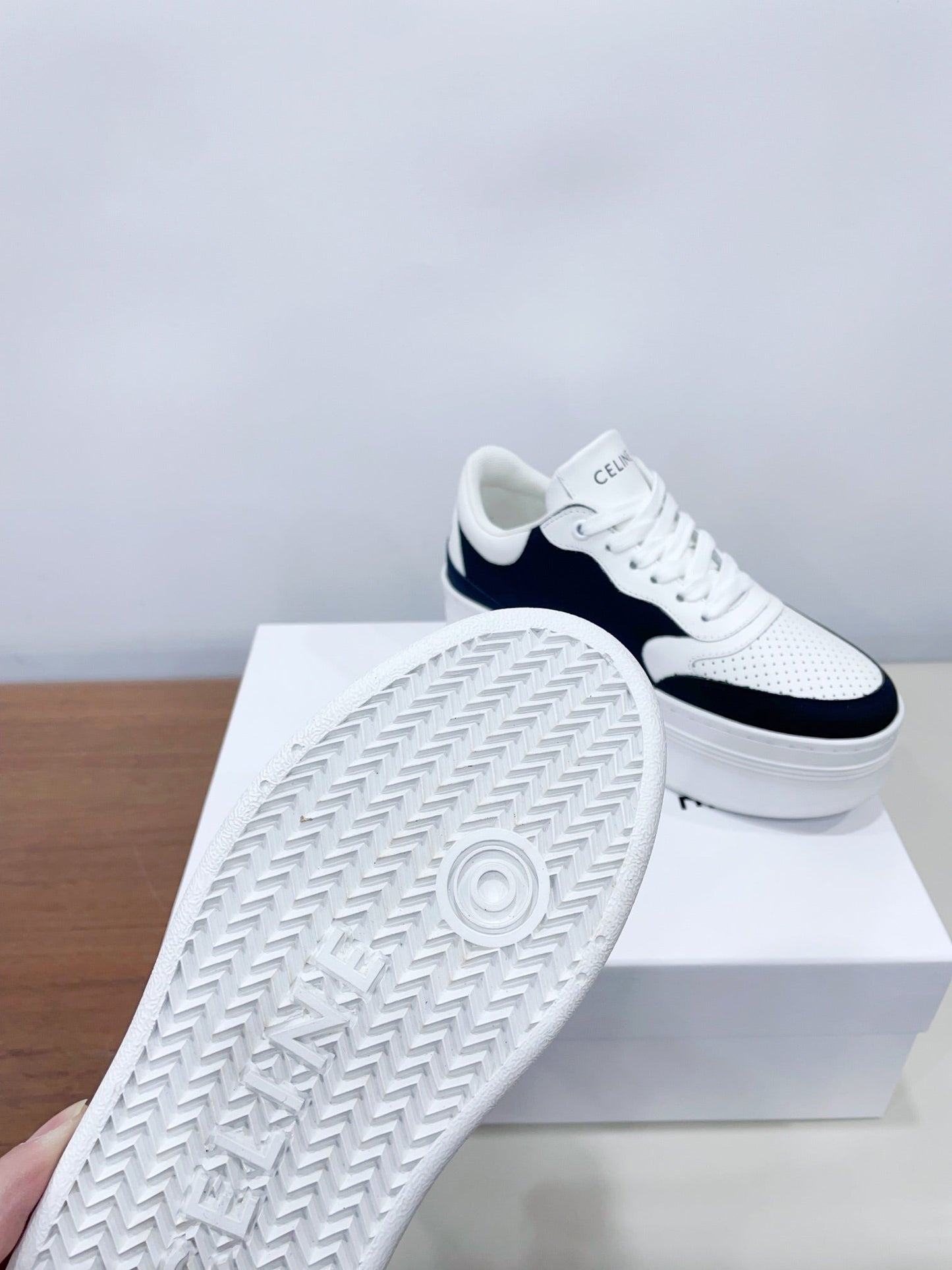 Celine CELINE 25C Block Sneaker Black mix White Calfskin 231998