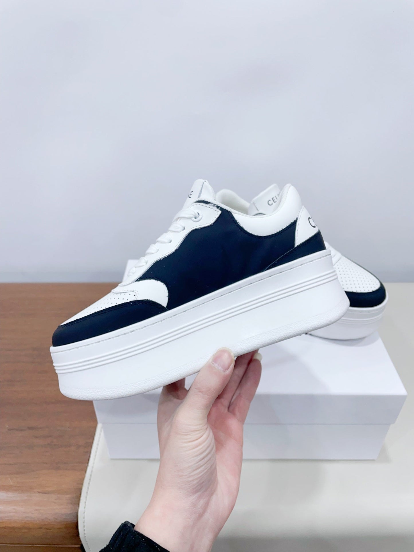 Celine CELINE 25C Block Sneaker Black mix White Calfskin 231998