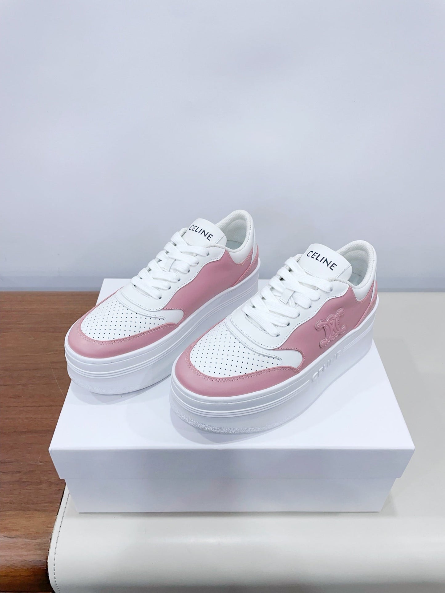 Celine CELINE 25C Block Sneaker Pink mix White Calfskin 232000