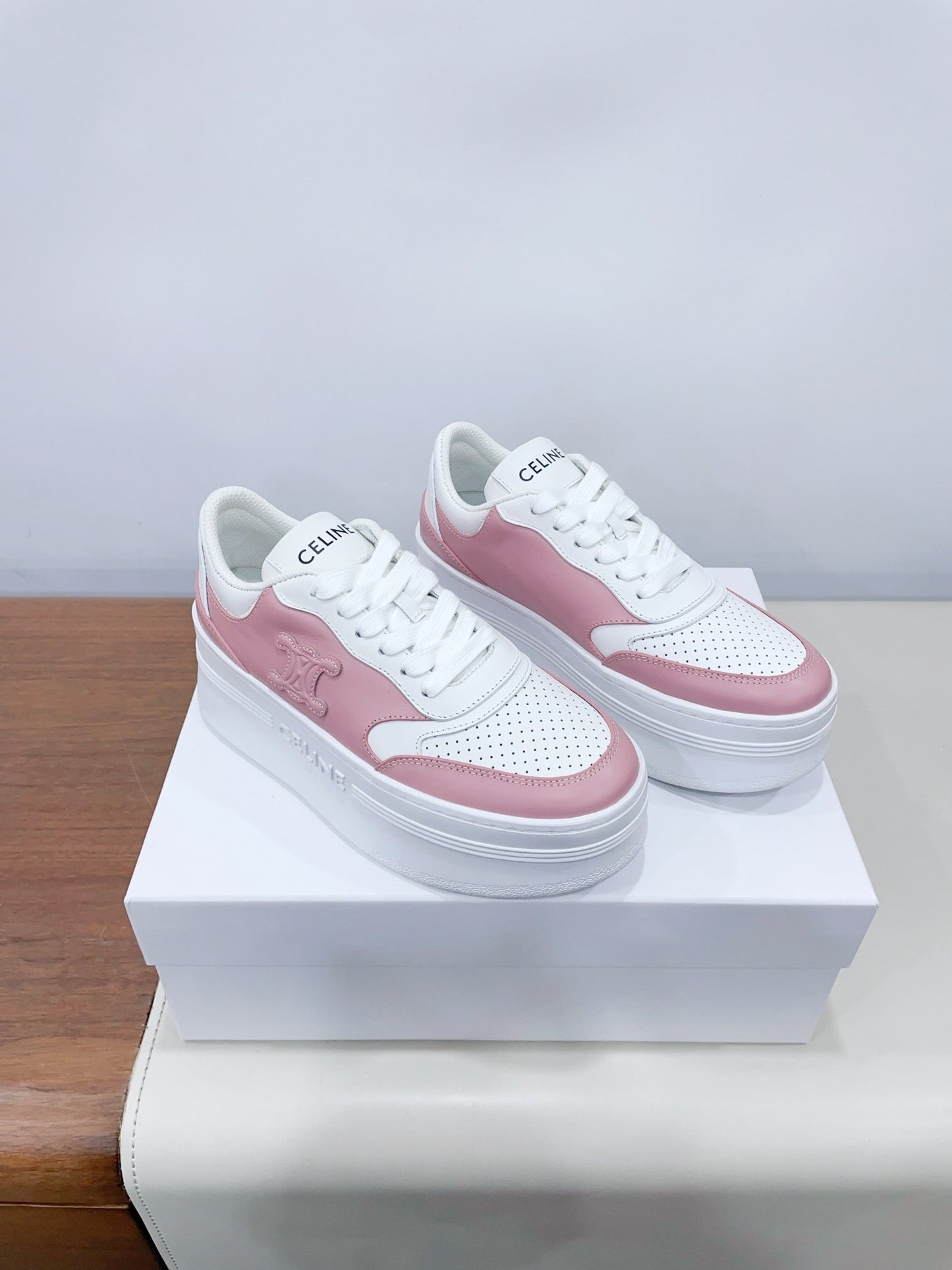 Celine CELINE 25C Block Sneaker Pink mix White Calfskin 232000