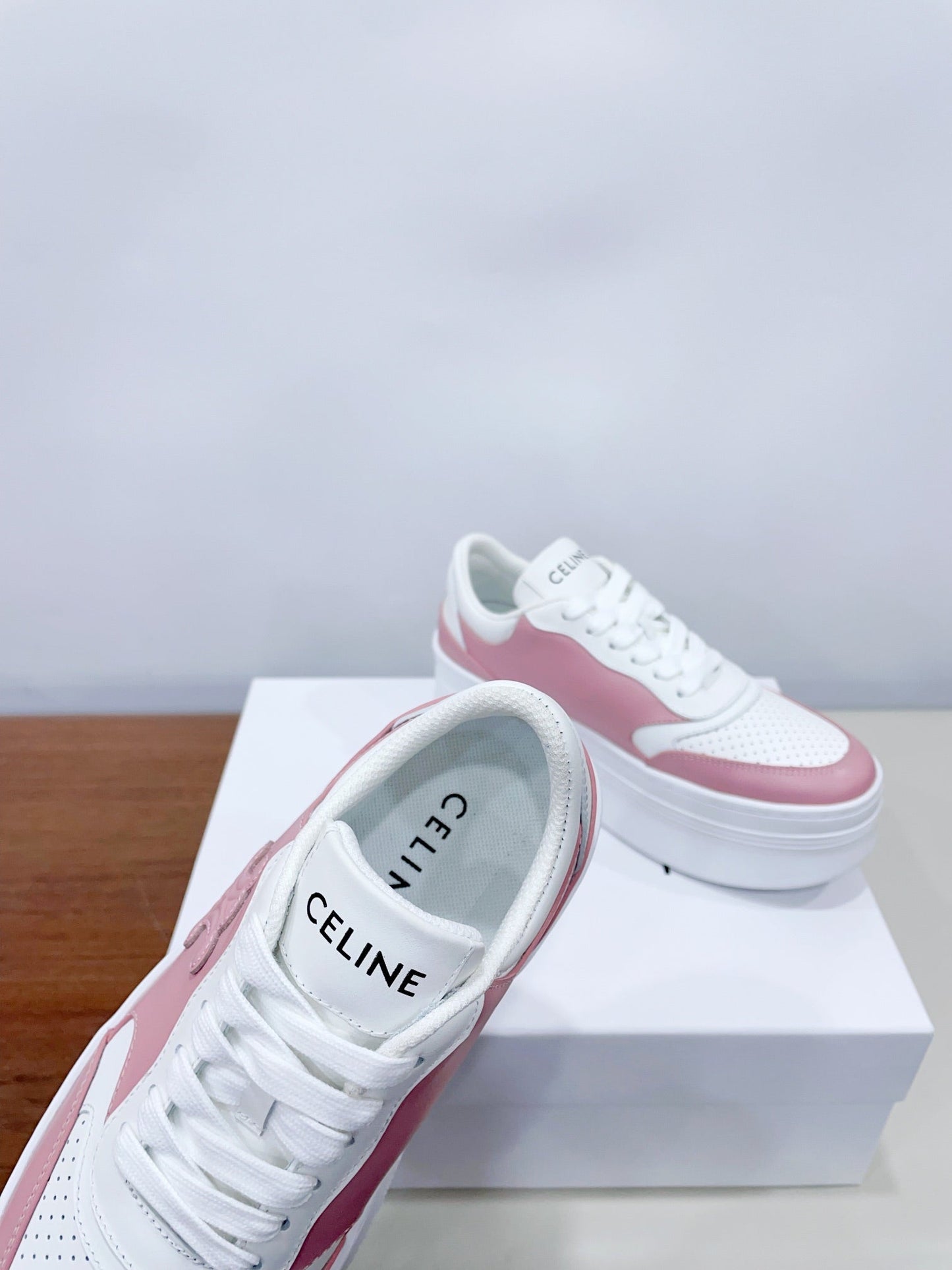 Celine CELINE 25C Block Sneaker Pink mix White Calfskin 232000