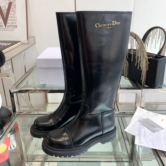 DIOR  DIORebel Boot Glossy Black Calfskin