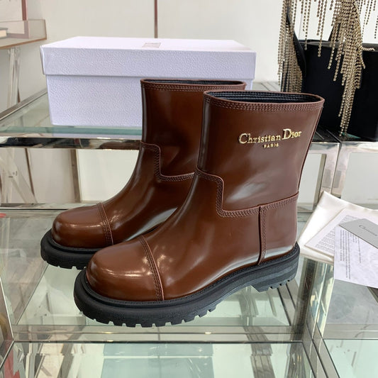 DIOR Ankle Boot Glossy Brown Calfskin