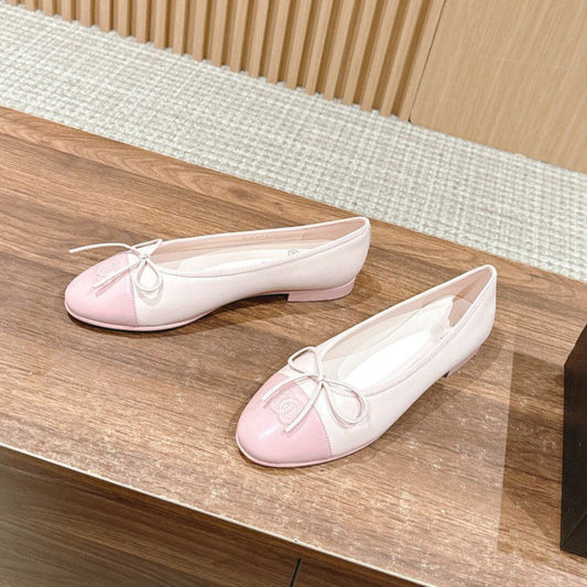 CHANEL ballet flat light pink lambskin