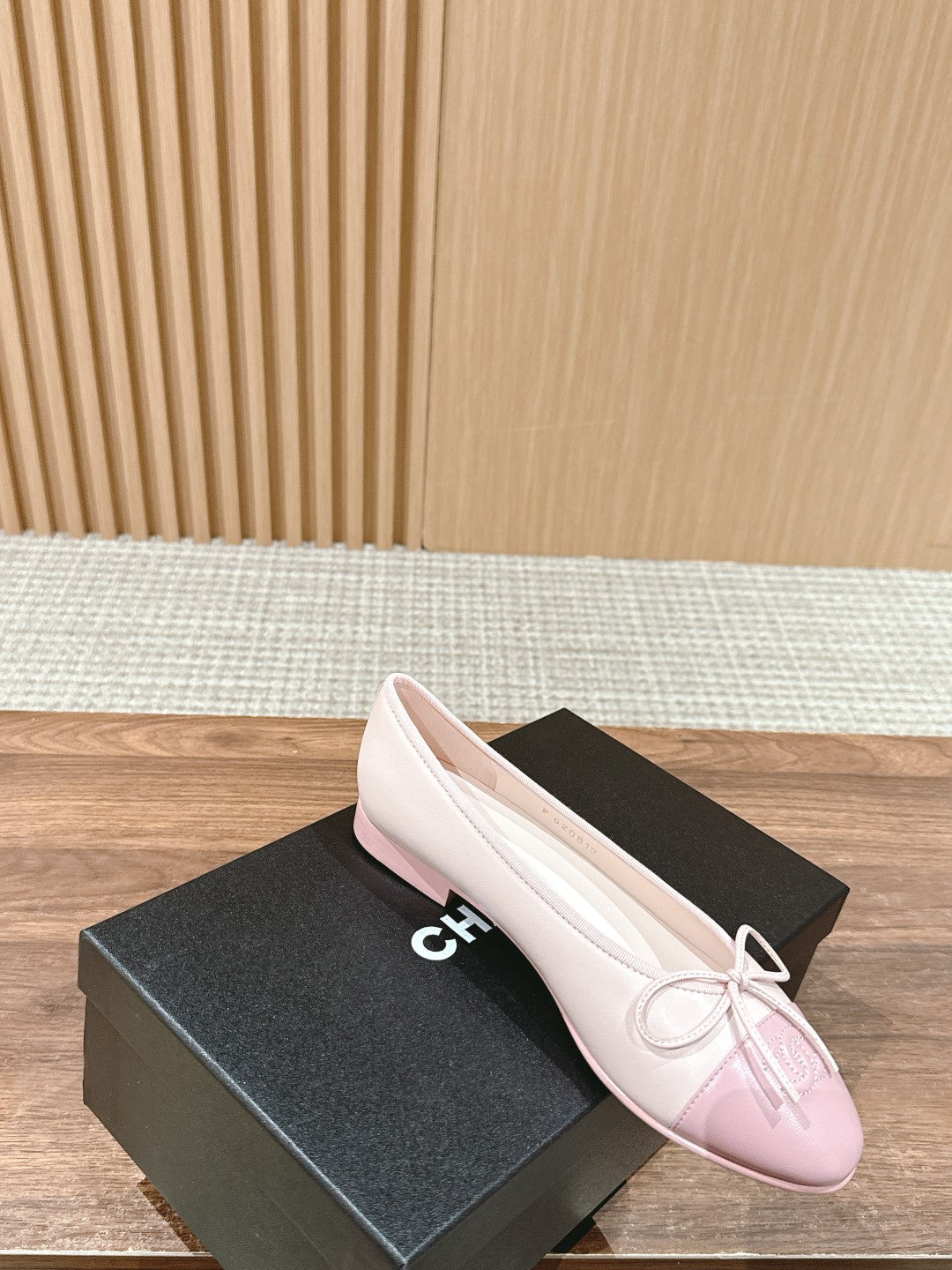 CHANEL ballet flat light pink lambskin