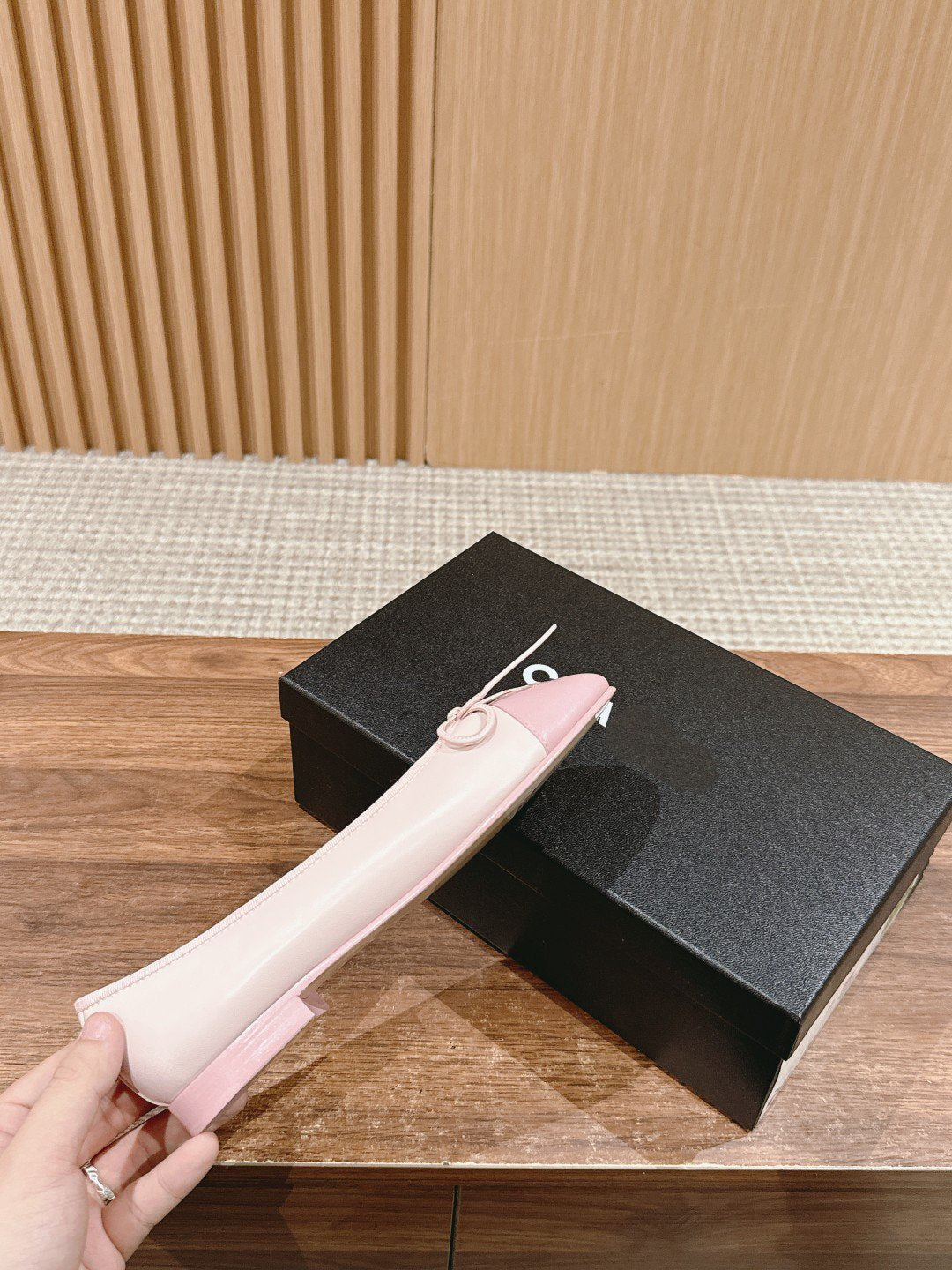 CHANEL ballet flat light pink lambskin
