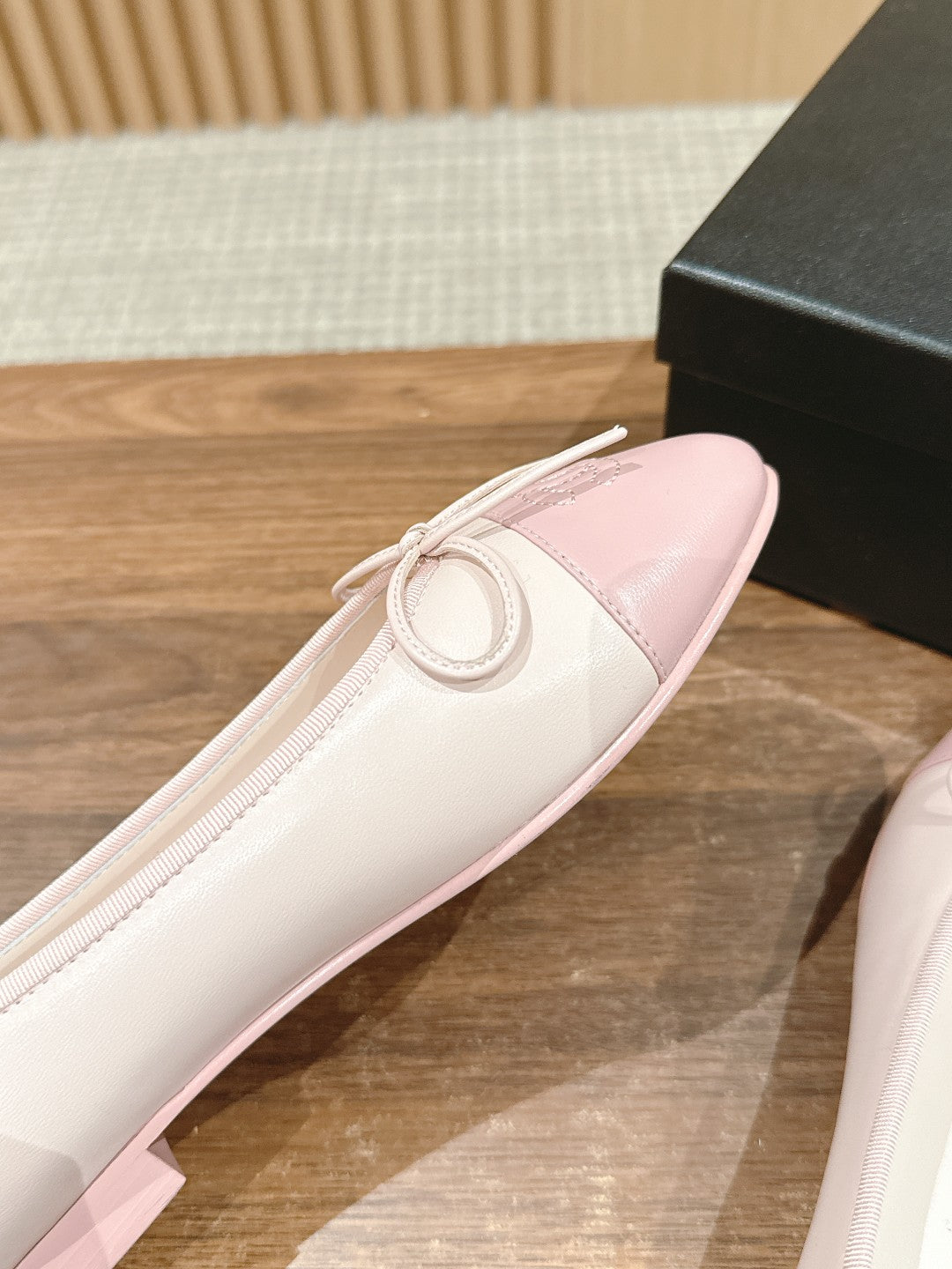 CHANEL ballet flat light pink lambskin