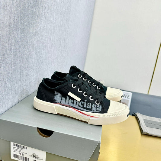Balanciaga SNEAKERS IN BLACK CANVAS GRAFFITI LOGO