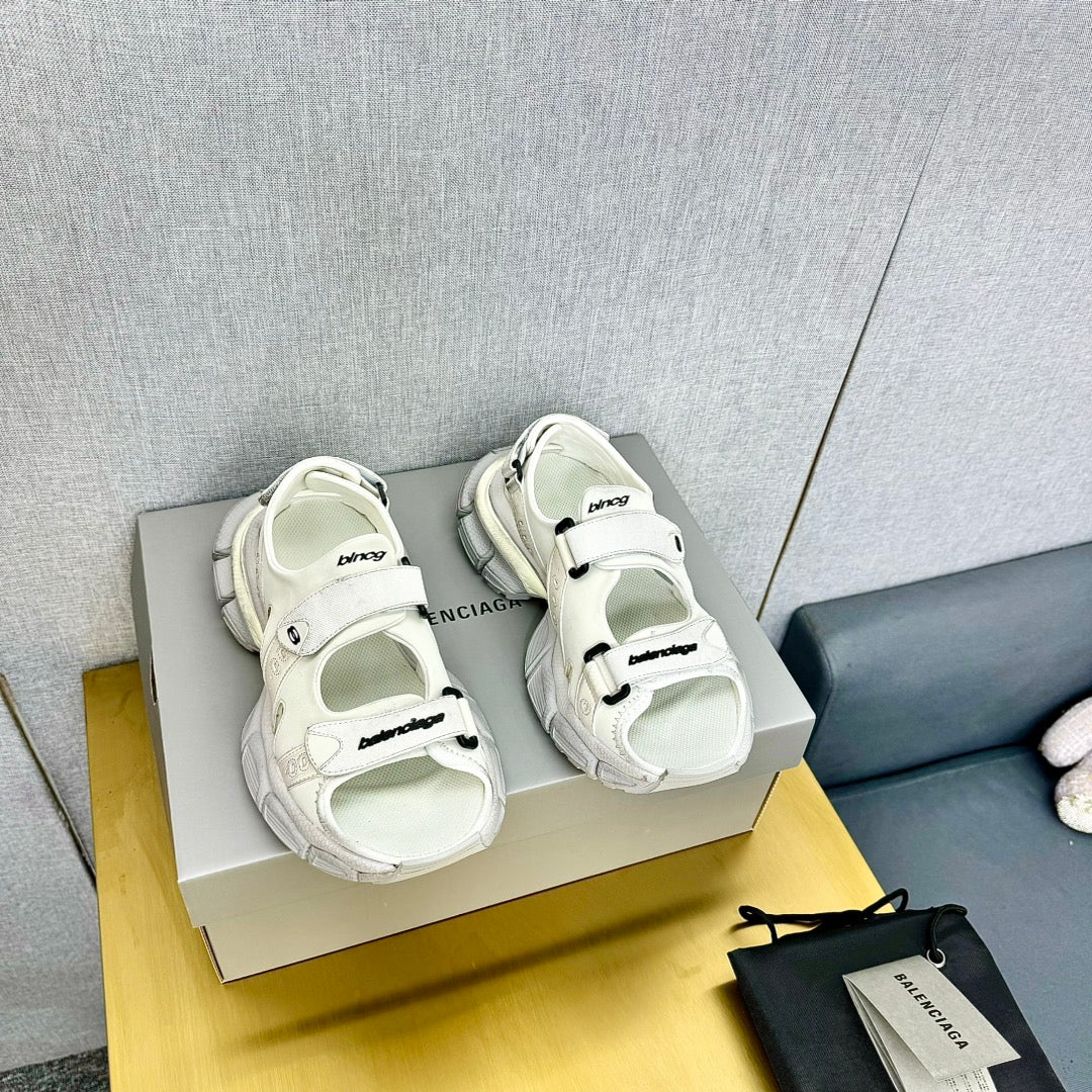 Balanciaga 3XL SPORTY SANDALS IN WHITE POLYURETHANE, POLYESTER AND TPU