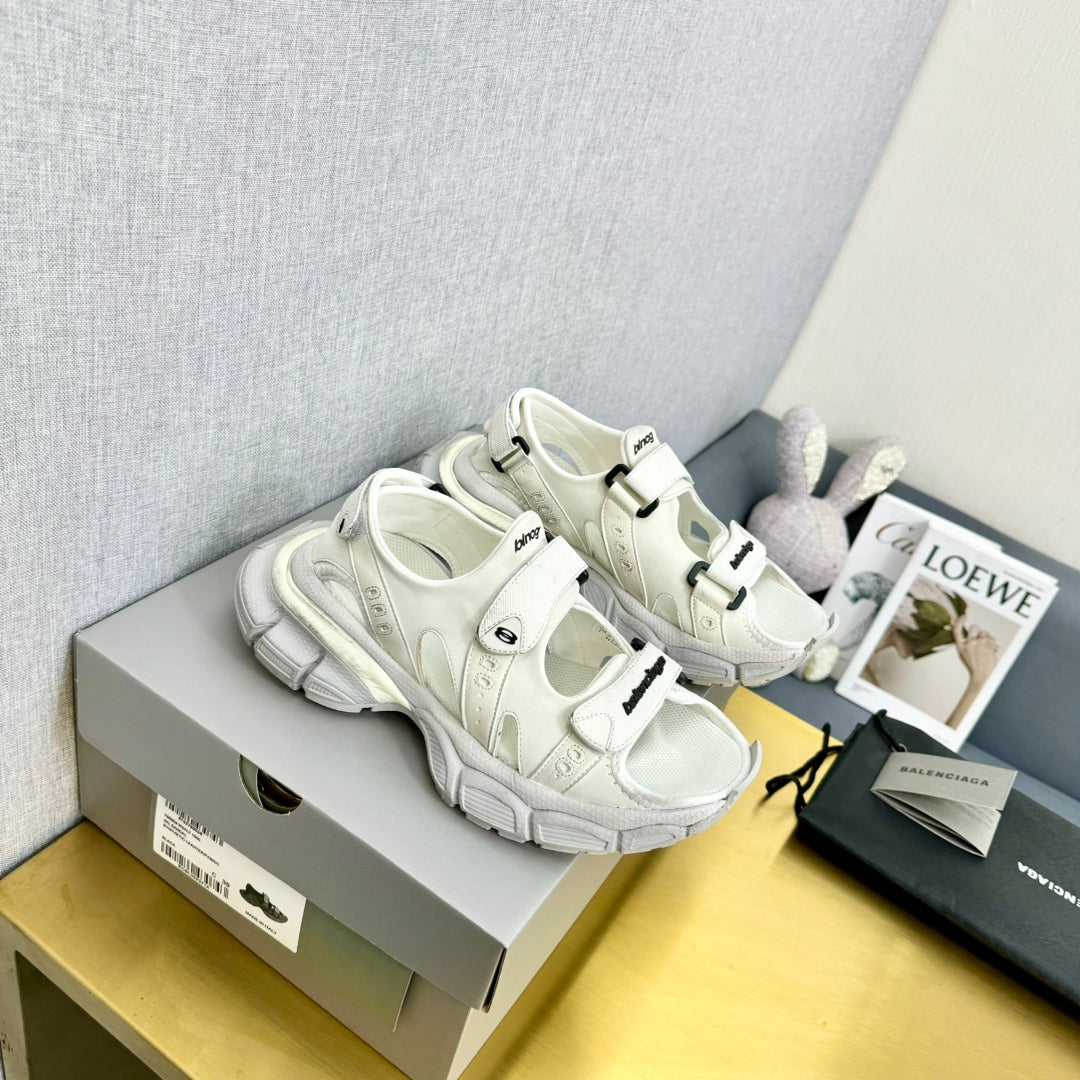 Balanciaga 3XL SPORTY SANDALS IN WHITE POLYURETHANE, POLYESTER AND TPU