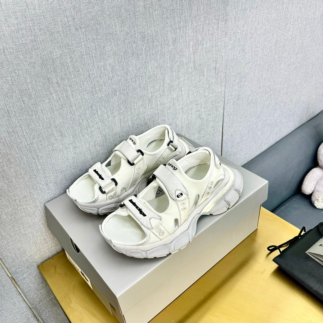 Balanciaga 3XL SPORTY SANDALS IN WHITE POLYURETHANE, POLYESTER AND TPU