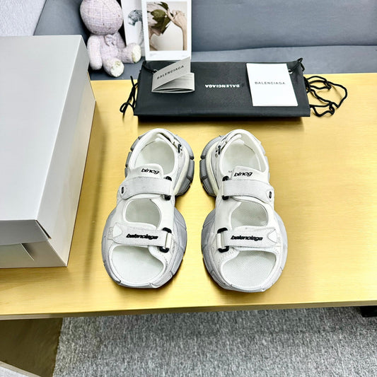 Balanciaga 3XL SPORTY SANDALS IN WHITE POLYURETHANE, POLYESTER AND TPU