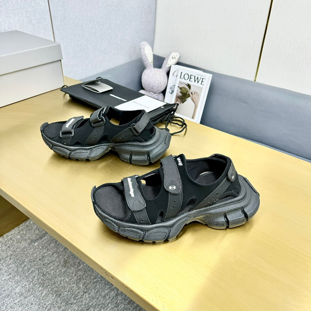 Balanciaga 3XL SPORTY SANDALS IN BLACK POLYURETHANE, POLYESTER AND TPU