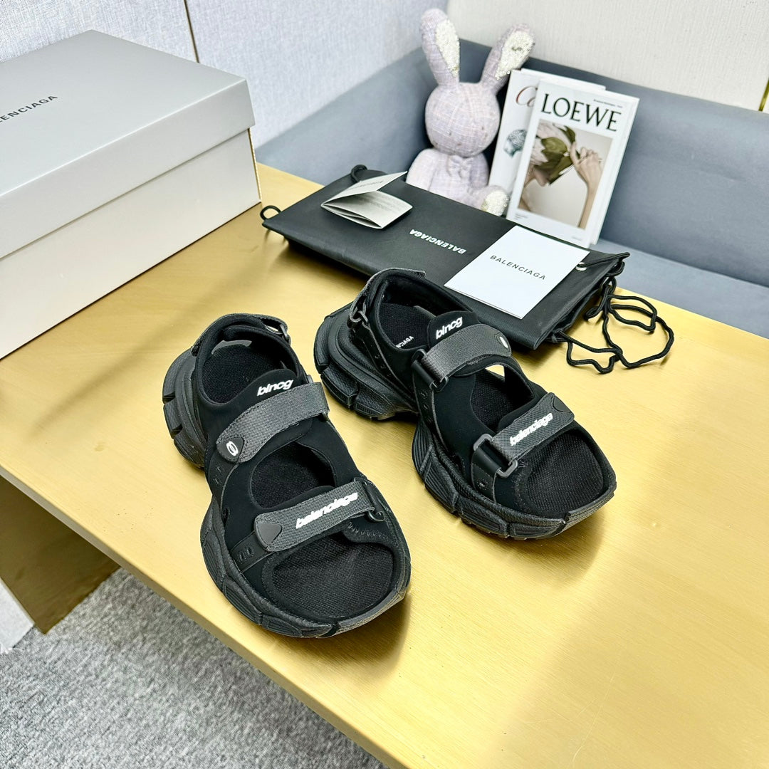 Balanciaga 3XL SPORTY SANDALS IN BLACK POLYURETHANE, POLYESTER AND TPU