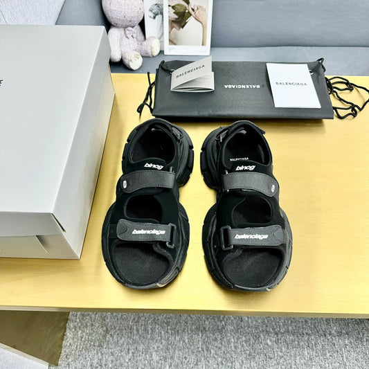 Balanciaga 3XL SPORTY SANDALS IN BLACK POLYURETHANE, POLYESTER AND TPU