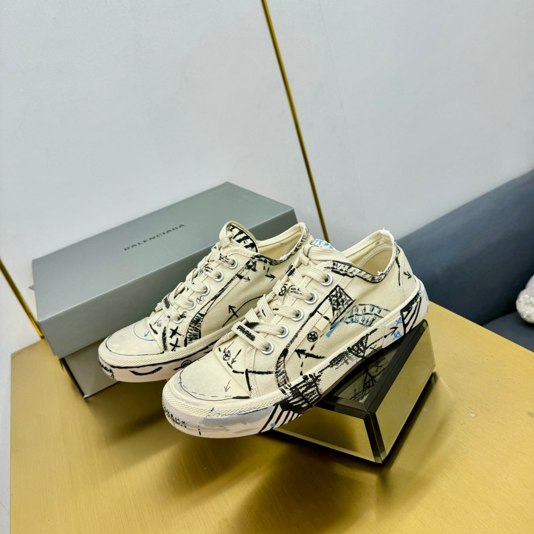 Balanciaga SKETCH SNEAKERS IN BEIGE CANVAS