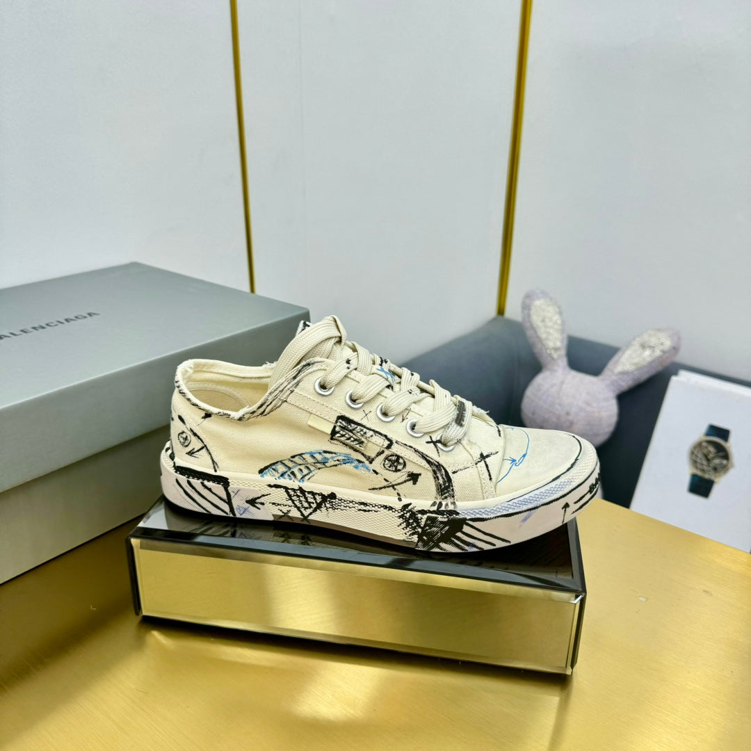 Balanciaga SKETCH SNEAKERS IN BEIGE CANVAS