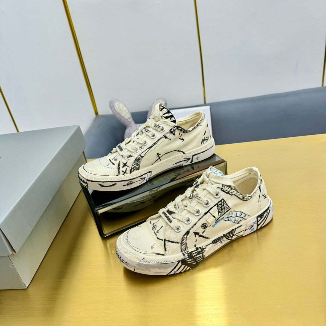 Balanciaga SKETCH SNEAKERS IN BEIGE CANVAS