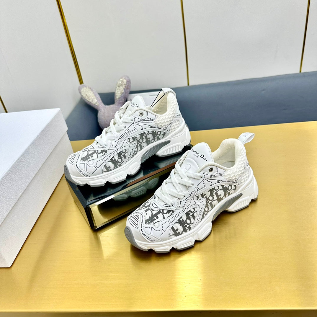 DIOR Chrono Sneaker 40mm In White Mesh Fabric 994570