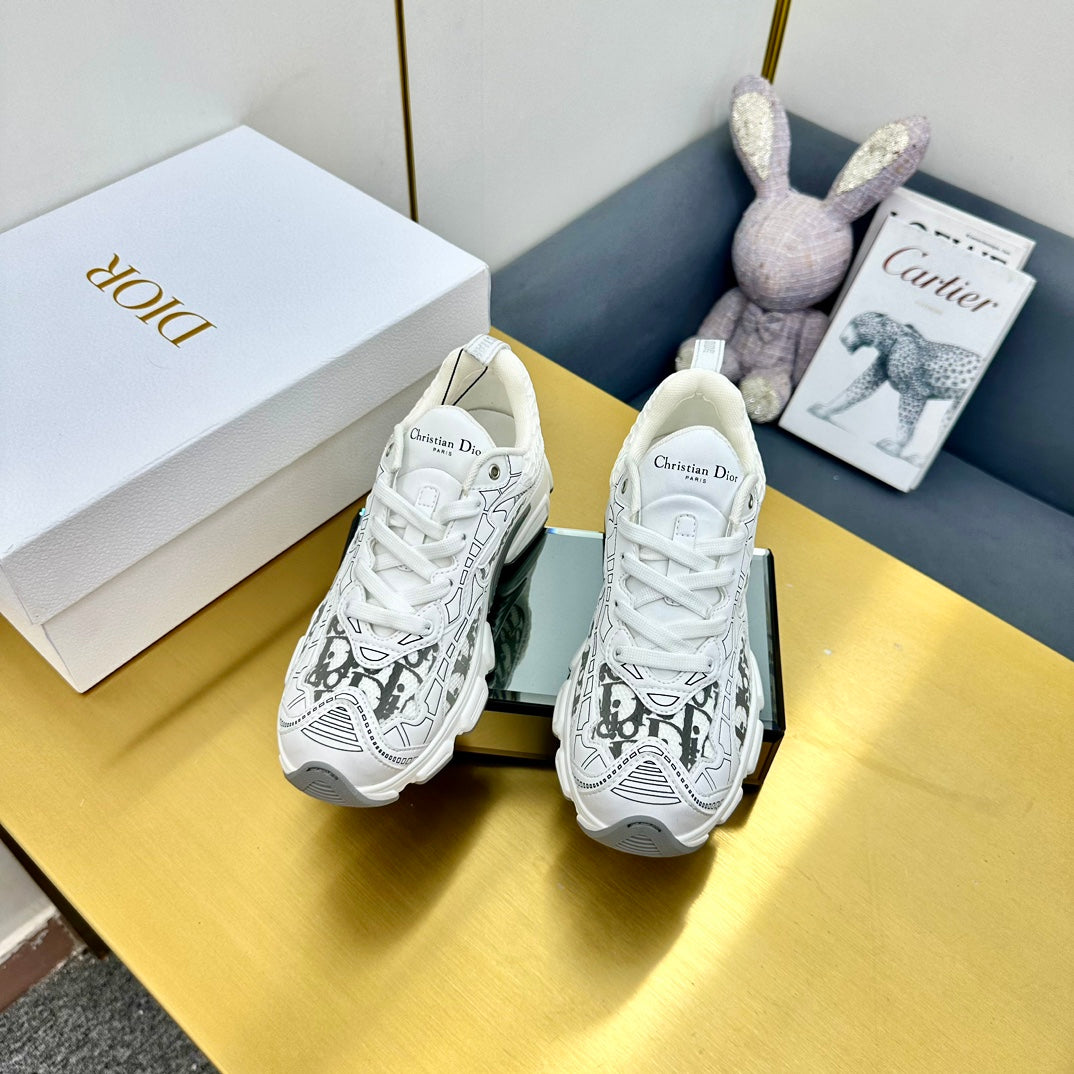 DIOR Chrono Sneaker 40mm In White Mesh Fabric 994570