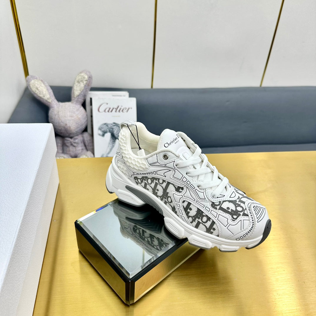 DIOR Chrono Sneaker 40mm In White Mesh Fabric 994570