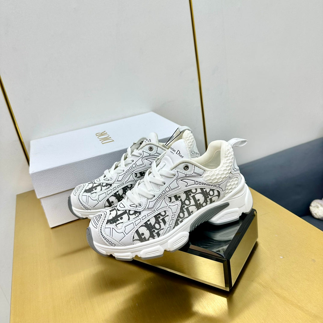 DIOR Chrono Sneaker 40mm In White Mesh Fabric 994570