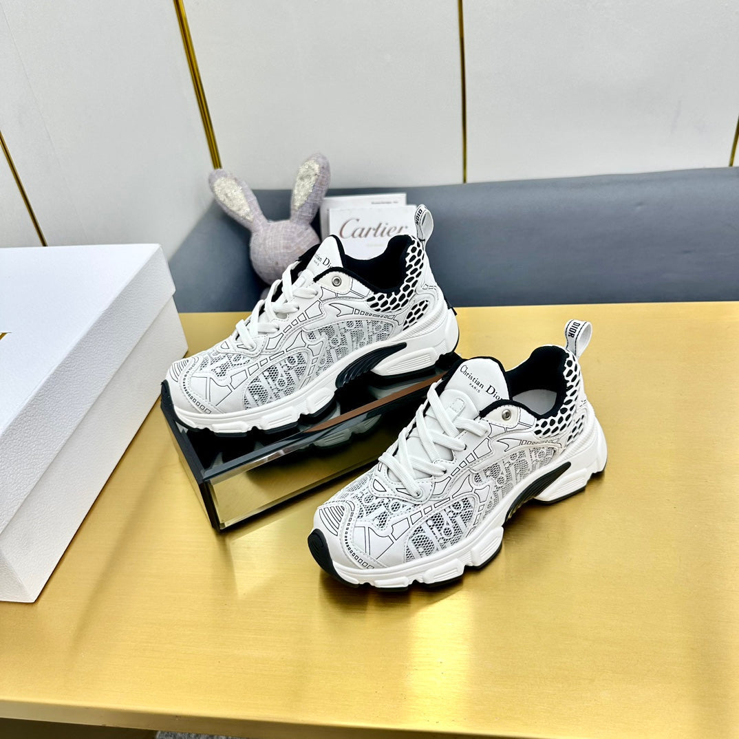DIOR Chrono Sneaker 40mm In White Mesh Fabric 994576