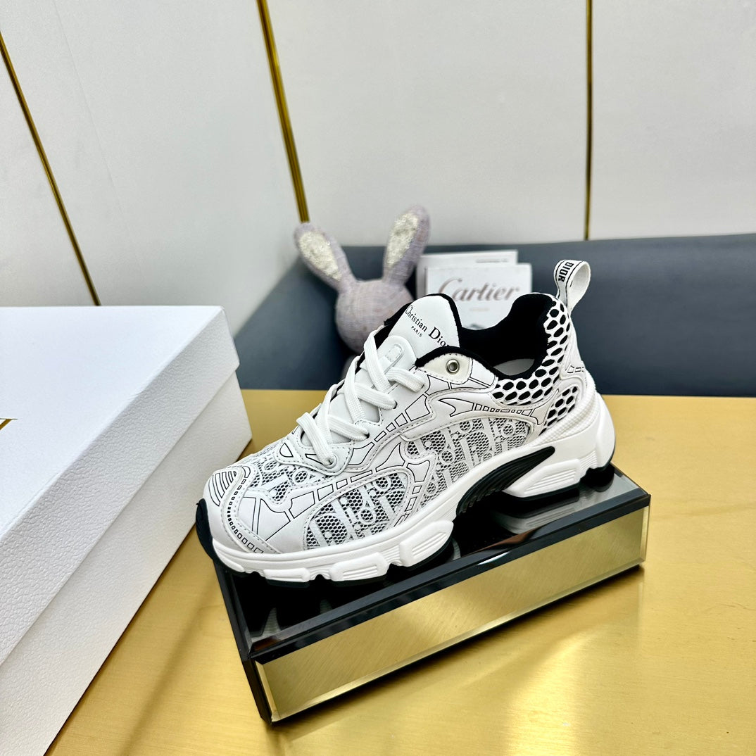 DIOR Chrono Sneaker 40mm In White Mesh Fabric 994576