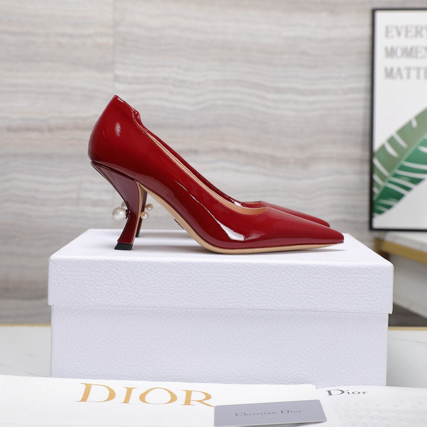DIOR Tribales Pump 80mm Glossy Red Cowhide