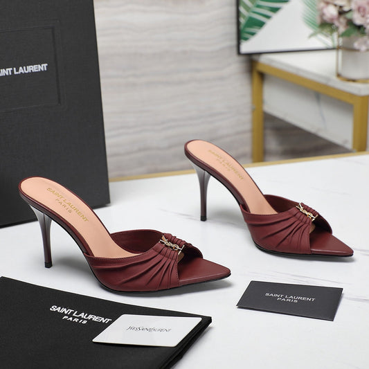 Saint Laurent SL BABYLONE MULES 10 JAM SMOOTH CALFSKIN