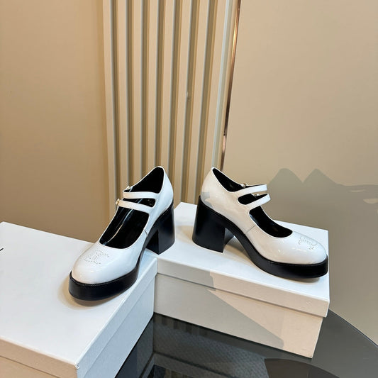 Celine TESS BABIES IN WHITE PATENT CALFSKIN