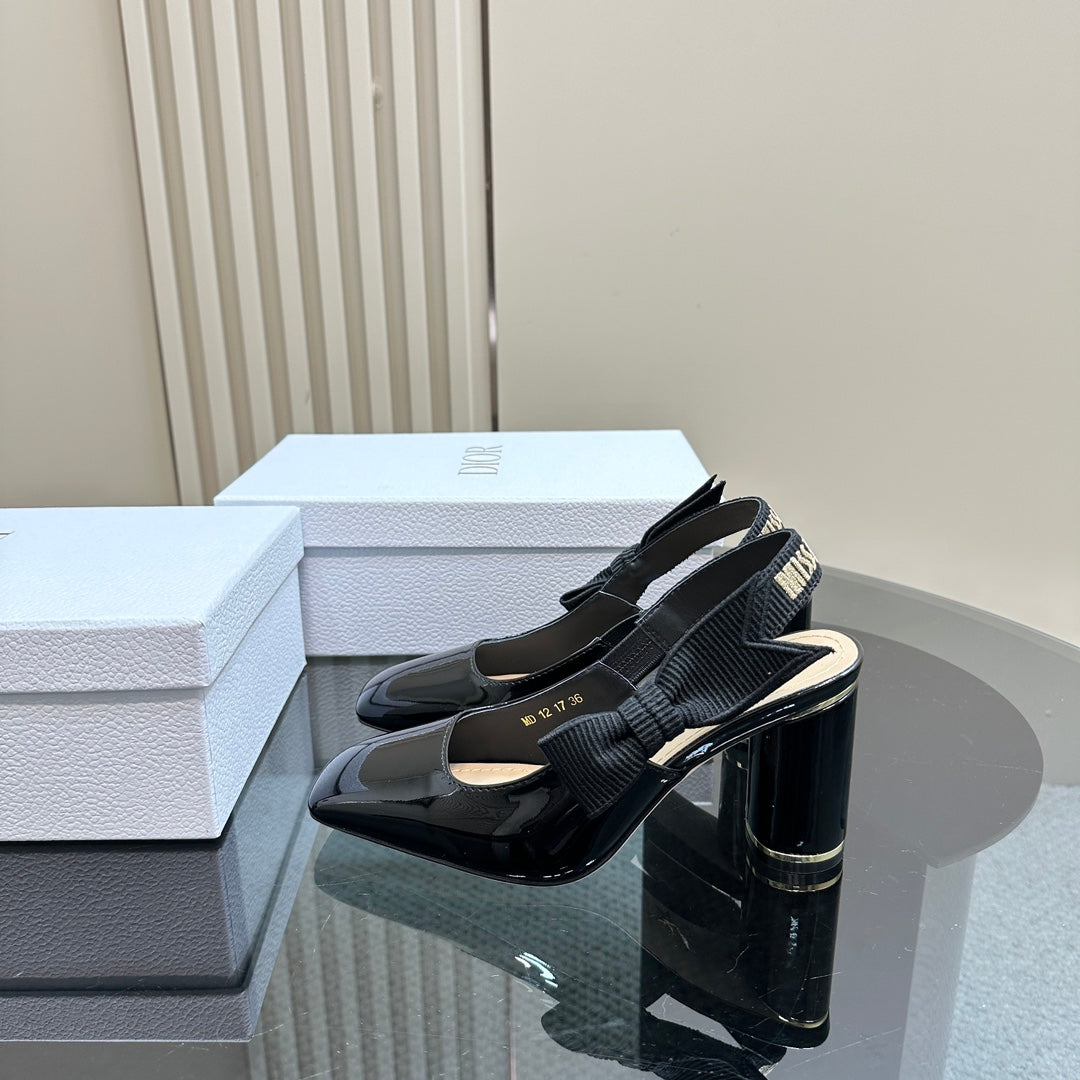 DIOR Miss  DIOR Paris Slingback Pump In Black Glossy Cowhide 998870