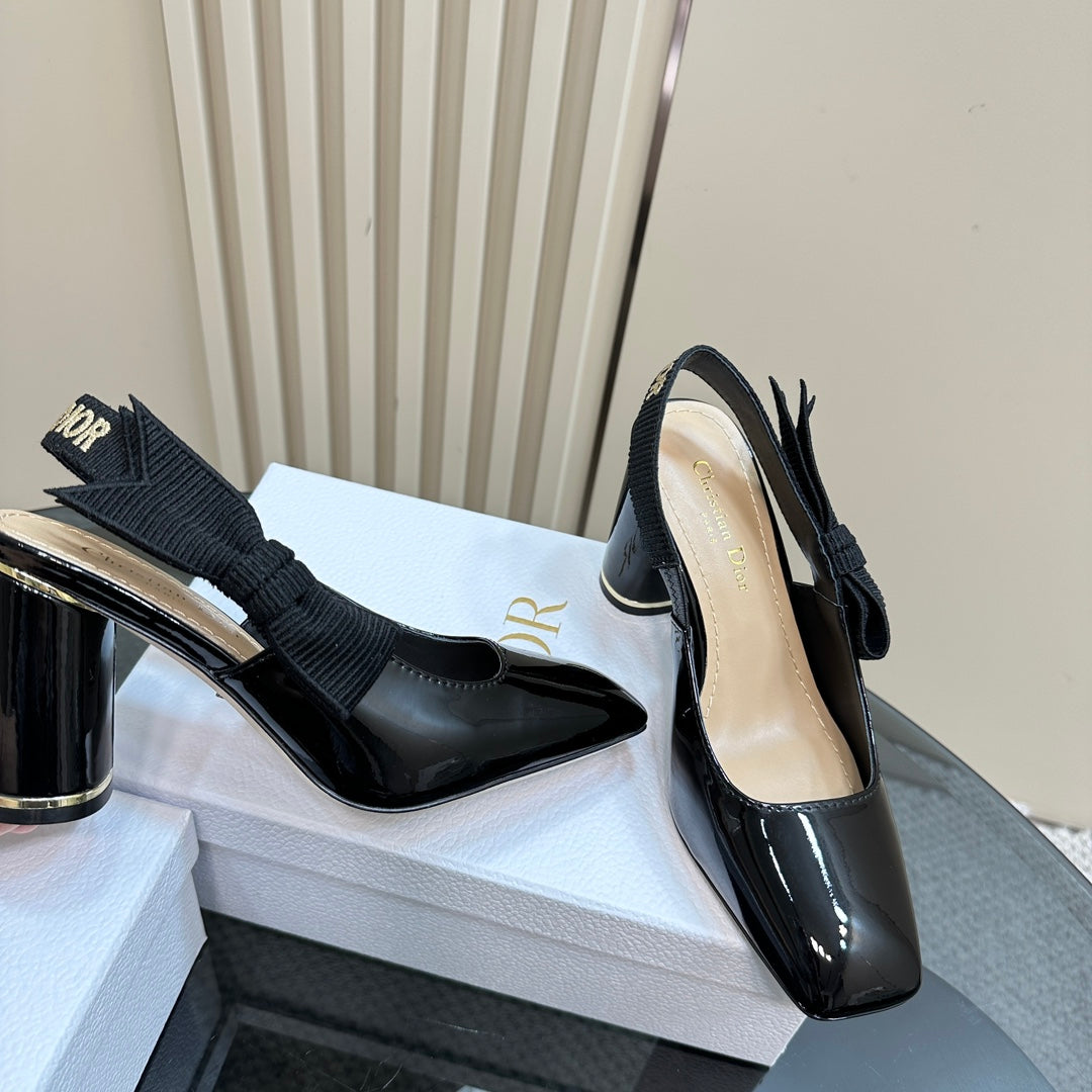 DIOR Miss  DIOR Paris Slingback Pump In Black Glossy Cowhide 998870