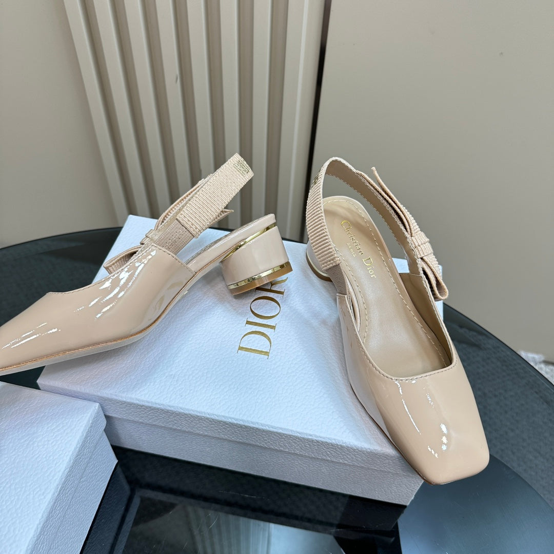 DIOR Miss  DIOR Paris Slingback Pump In Beige Glossy Cowhide 998861