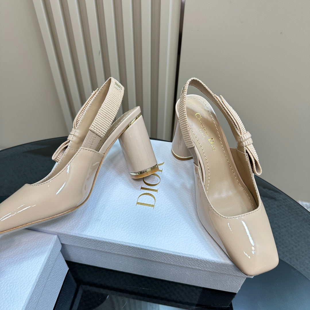 DIOR Miss  DIOR Paris Slingback Pump In Beige Glossy Cowhide  998863