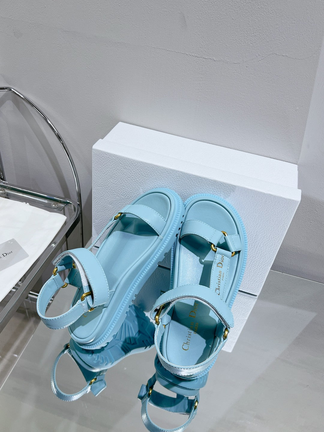 DIOR D-Wave Sandal In Could Blue Cowhide 100749