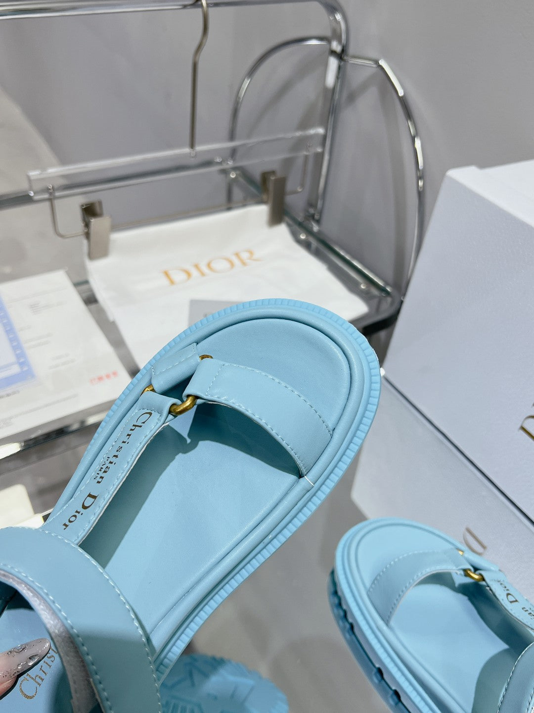 DIOR D-Wave Sandal In Could Blue Cowhide 100749
