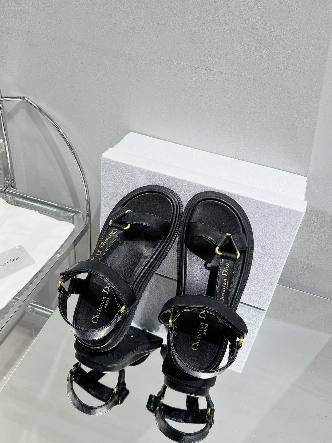 DIOR D-Wave Sandal In Black Cowhide 100755
