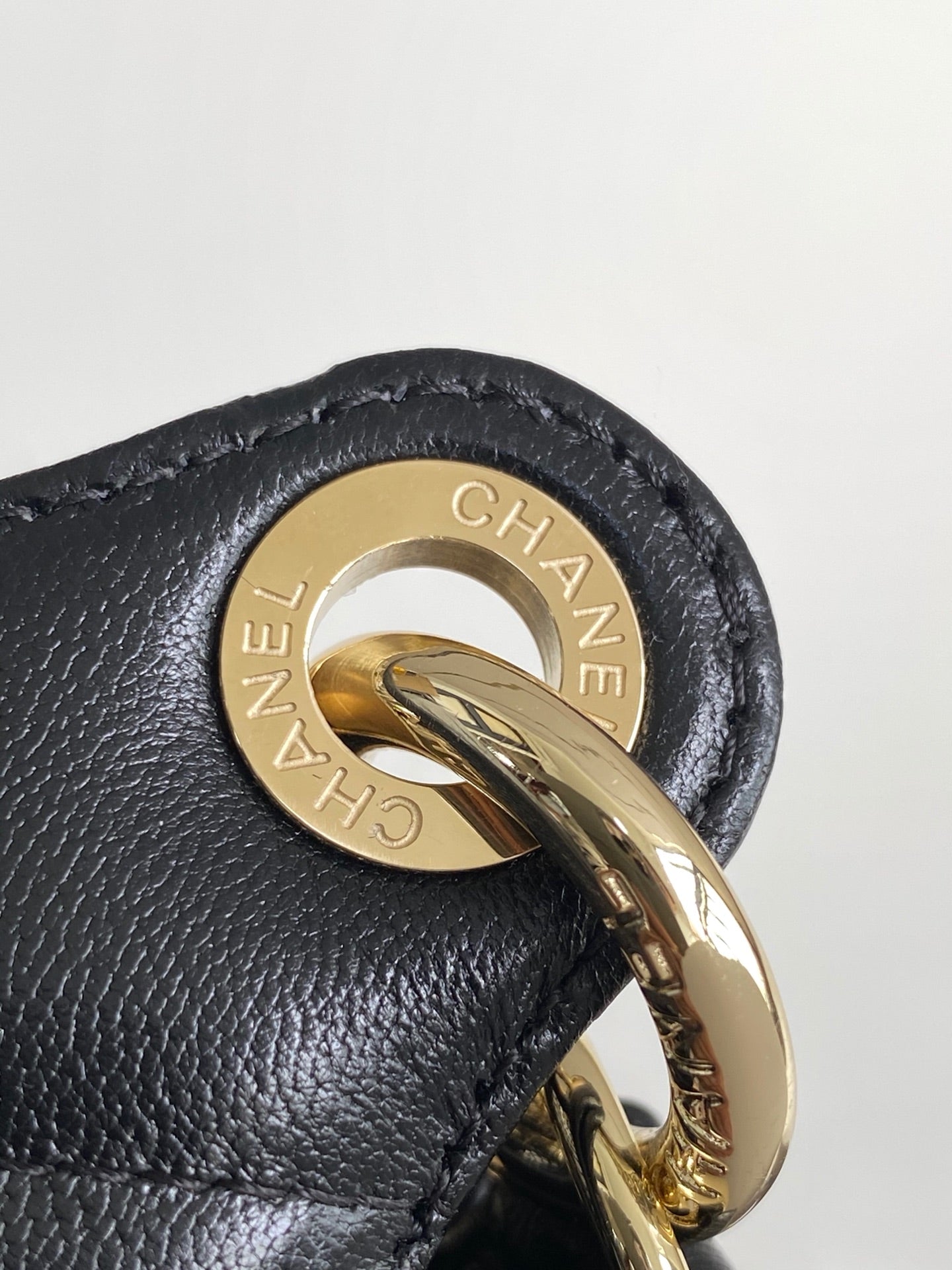 CHANEL 25S Black Clutch Bag With Chain