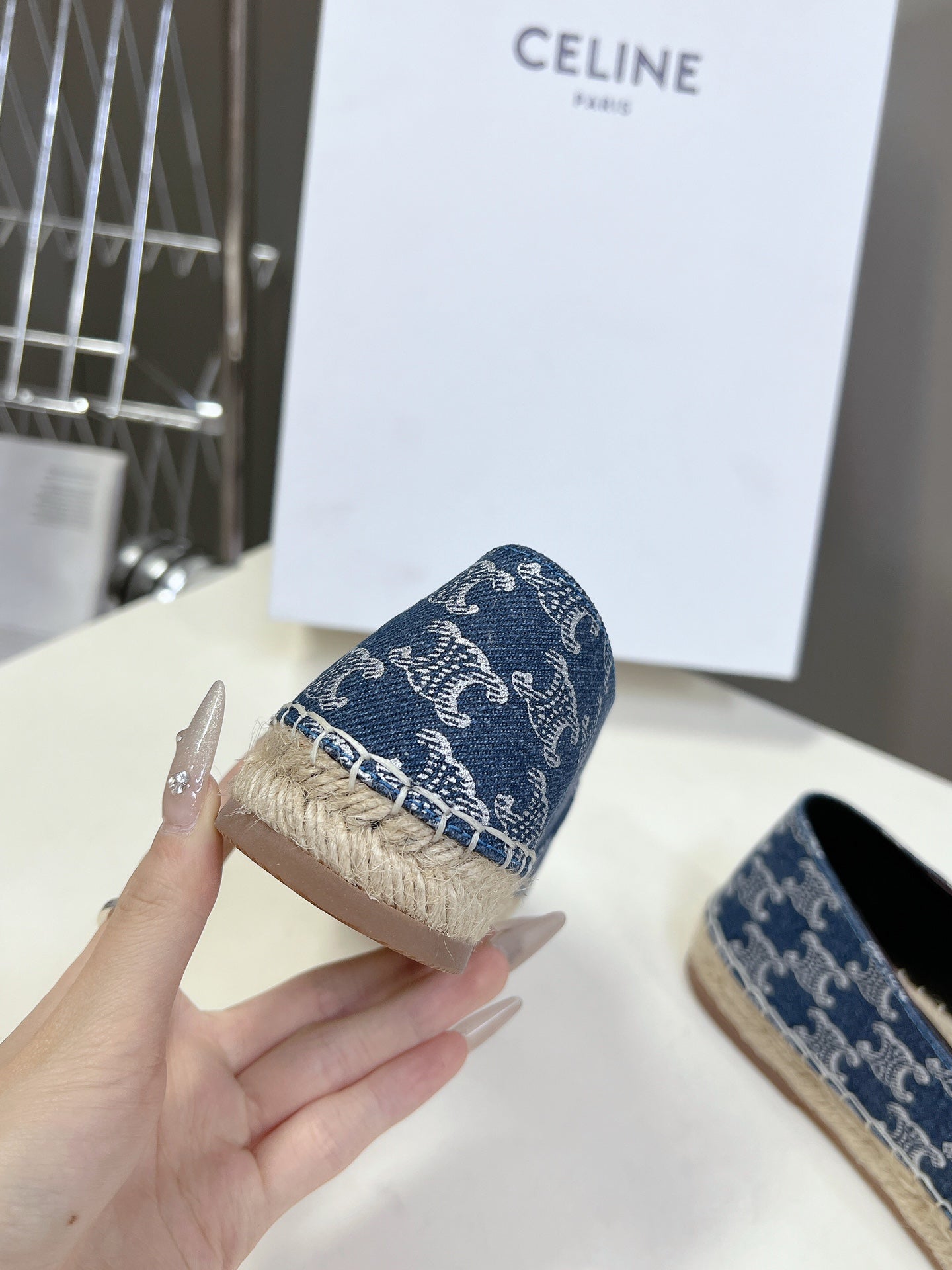 Celine CELINE Espadrillas Loafers Blue Denim 285935