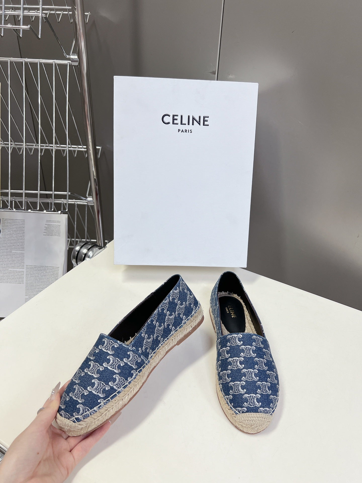 Celine CELINE Espadrillas Loafers Blue Denim 285935