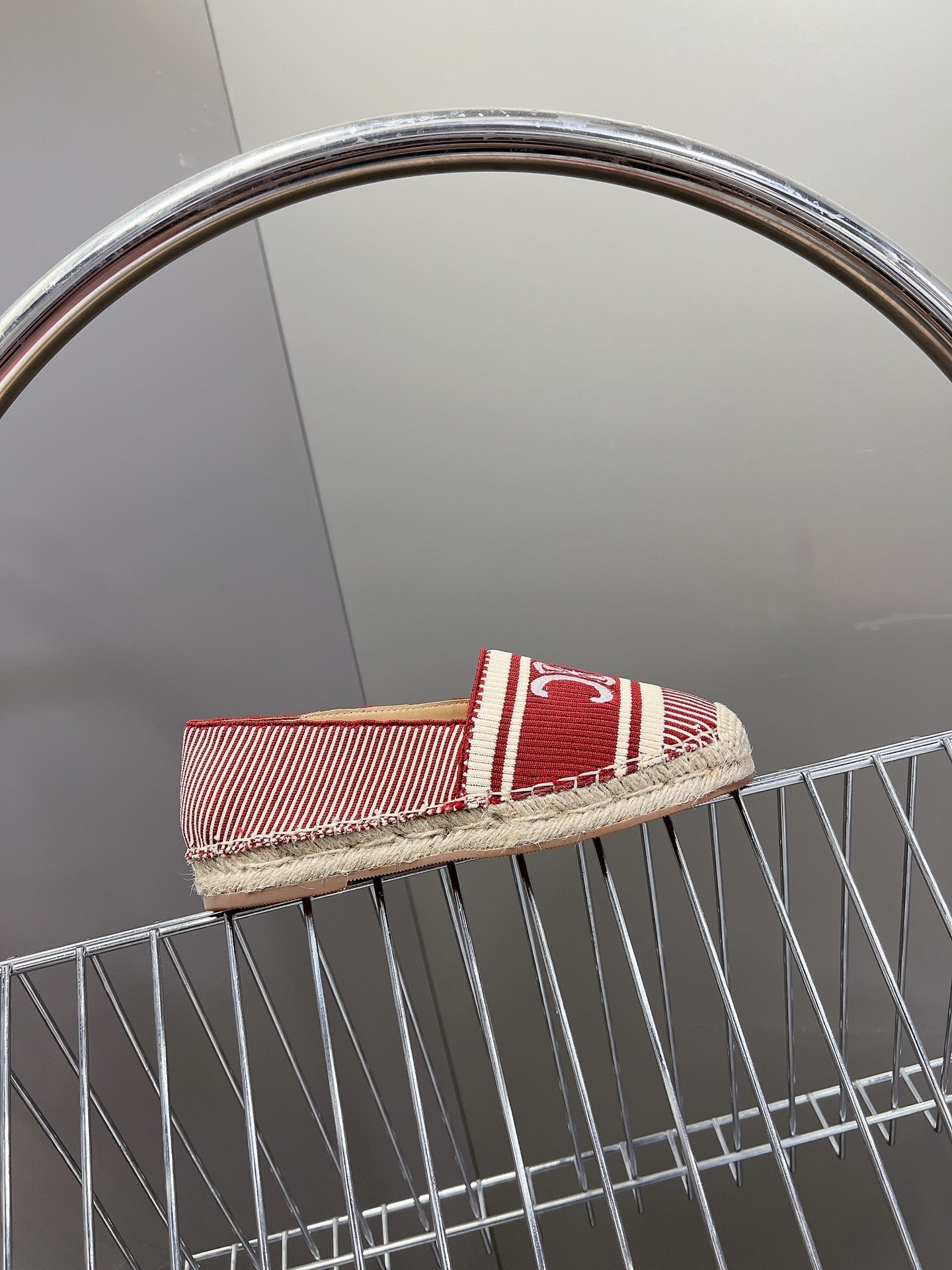 Celine CELINE Espadrillas Loafers Red Line Canvas 285936
