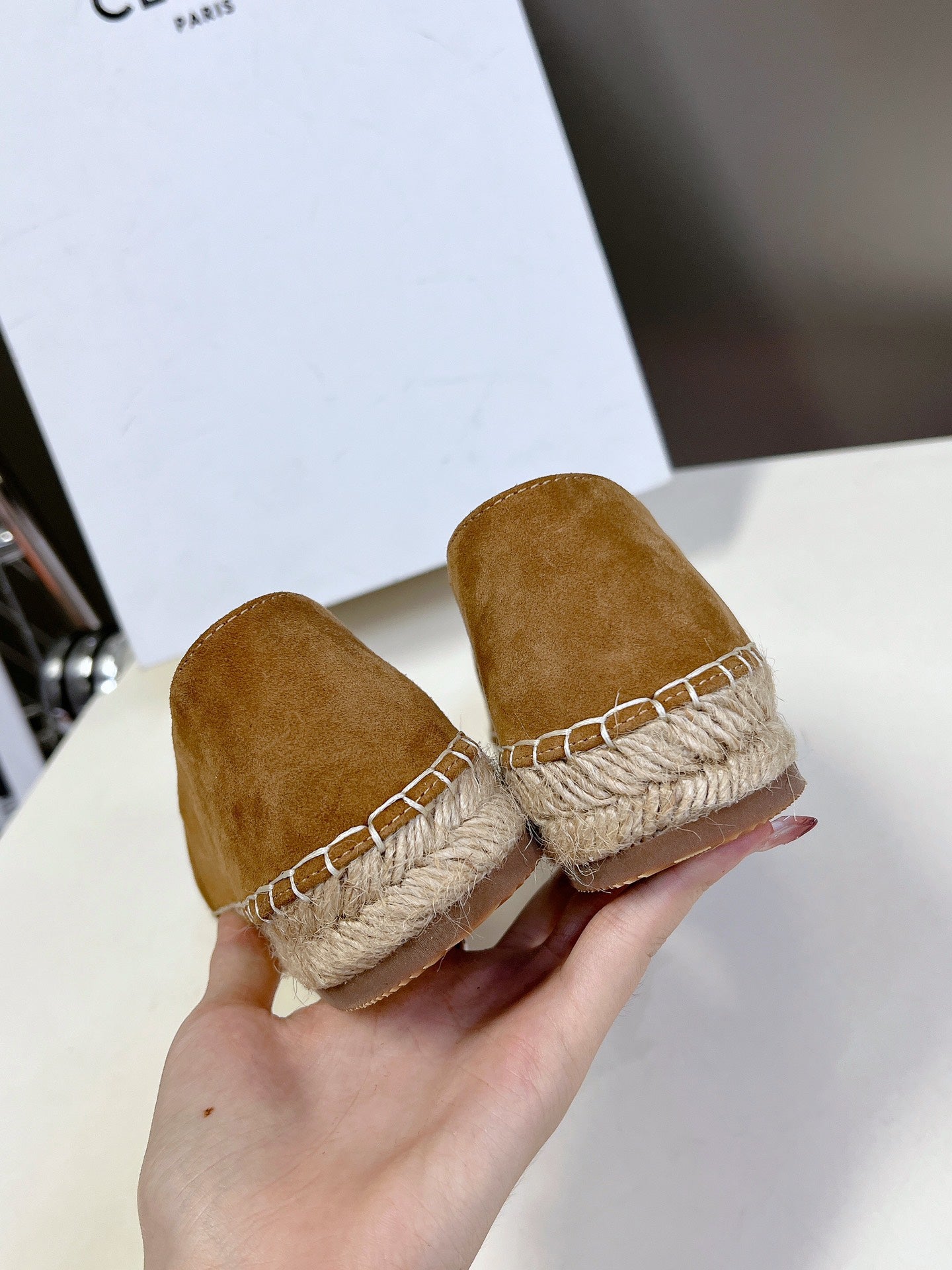 Celine CELINE Espadrillas Loafers Brown Suede 285938