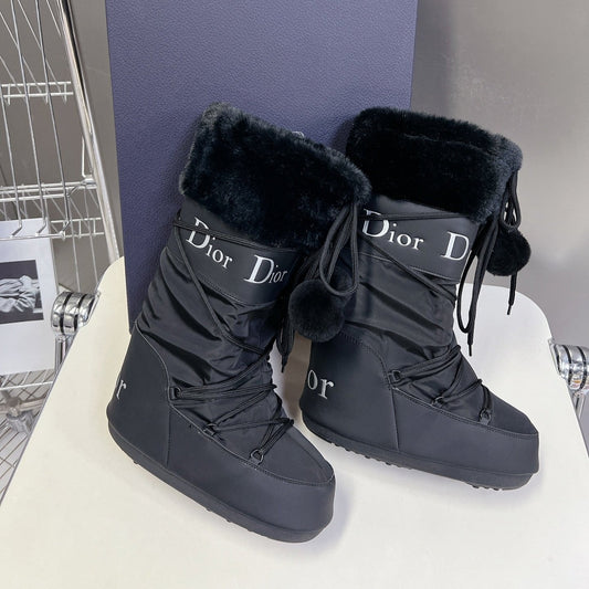 DIOR Short Boots 60mm In Black Cowhide With Feather 989723